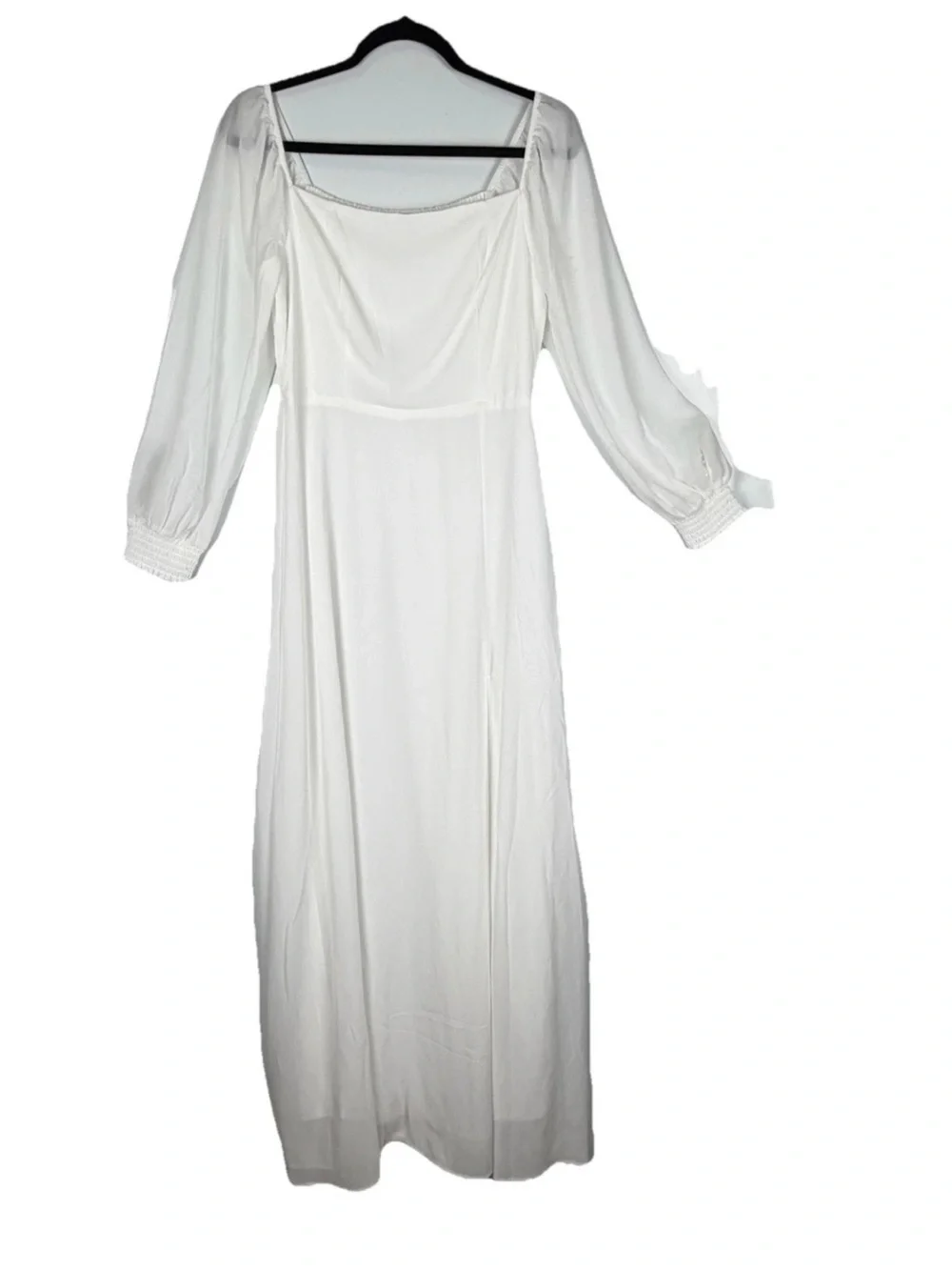 BalticBorn Giselle Long Sleeve Square Neck White Maxi Dress Sz L